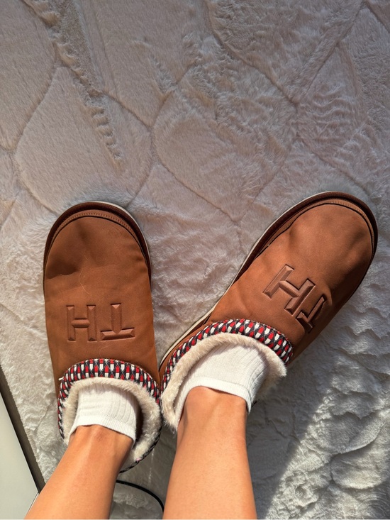 Tommy Hilfiger Brown Slip-On Indoor Slippers with Embossed Logo